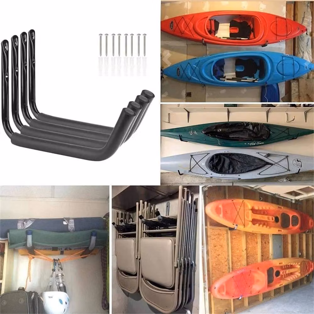 SPETLEK 4-Piece Heavy Duty J Utility Garage Storage Hooks in Black – 2