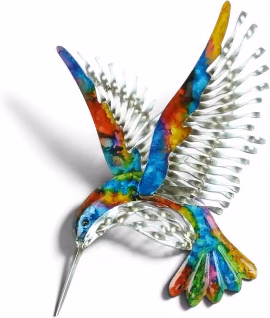 Widdop Multicolour Metal Hummingbird Hanging Garden Decoration