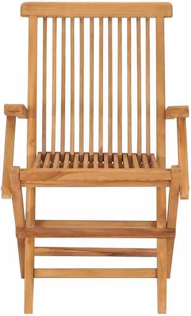 Berkfield Home Elegant Folding Garden Chairs, Set of 3, Solid Teak Wood, Tan