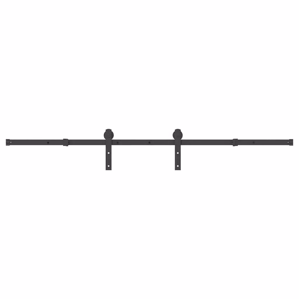 Berkfield Home Sliding Door Hardware Kit, Matt Black Steel, 200 cm – 1