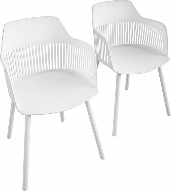 CosmoLiving Camelo Resin Chairs, Set of 2, White