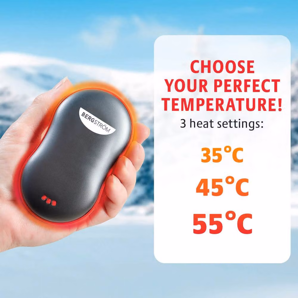 Bergstrom Rechargeable Hand Warmer with Fleece Cover in Black and Multicolour – 3