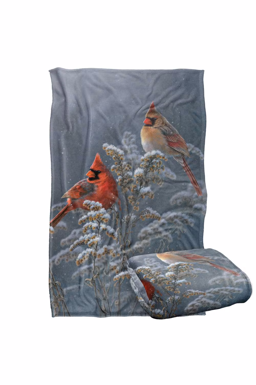 JQ Licensing Winter Cardinals Super Soft Fluffy Polyester Throw Blanket, Multicolour, Large – 2