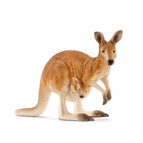 Schleich Wild Life Kangaroo Toy Figurine in Red and Brown – 1