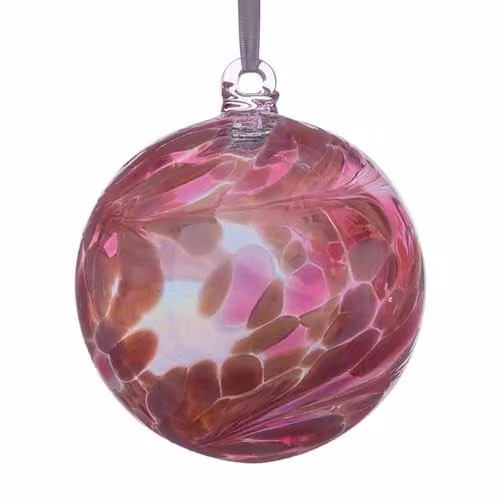 Sienna Glass Pink Tourmaline Hanging Glass Friendship Ball, Diameter: 10 cm – 1