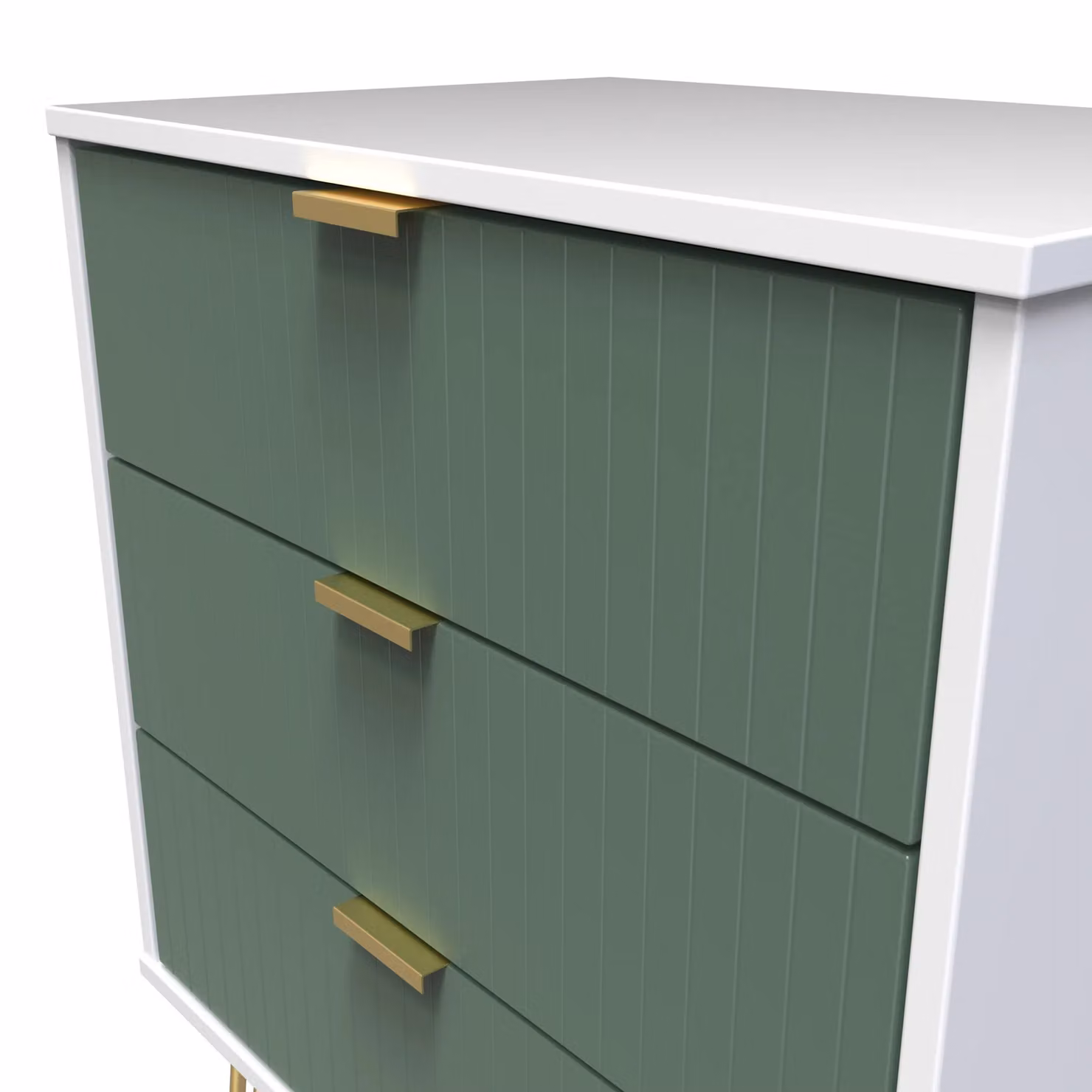 Ready Assembled 2 U Bexley 3 Drawer Chest in Green and Gold – 3