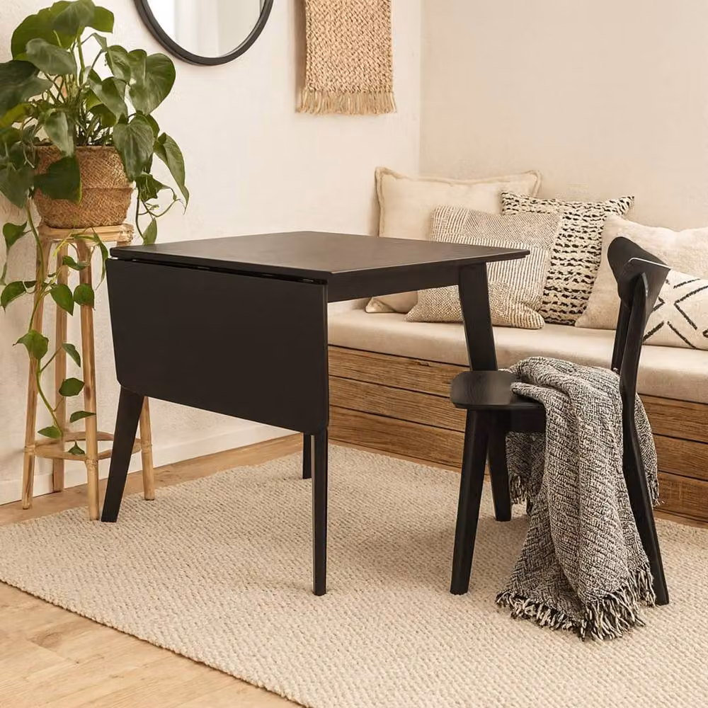 Wyld Haus Saffron Black Wooden Extending Rectangular Dining Table – 2