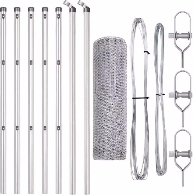 Berkfield Home Hexagon Fence in Silver Galvanised Steel, 0.5 x 10 m