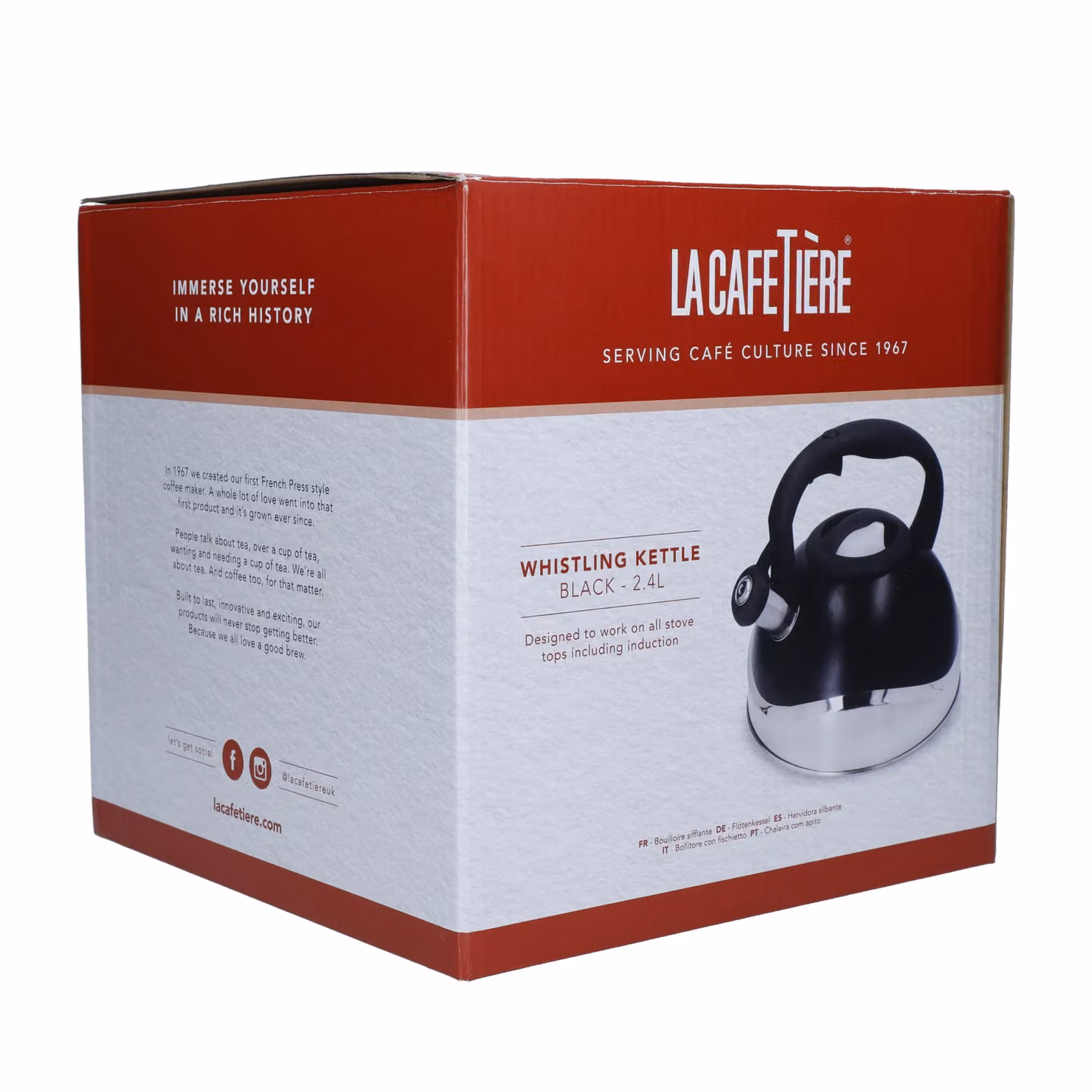 La Cafetiere Induction-Safe Enamel Stovetop Kettle in Black – 3