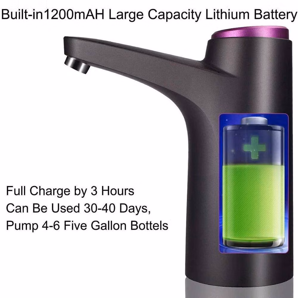 NESTLUNE Electric Water Bottle Pump, USB Rechargeable Automatic, Black – 4
