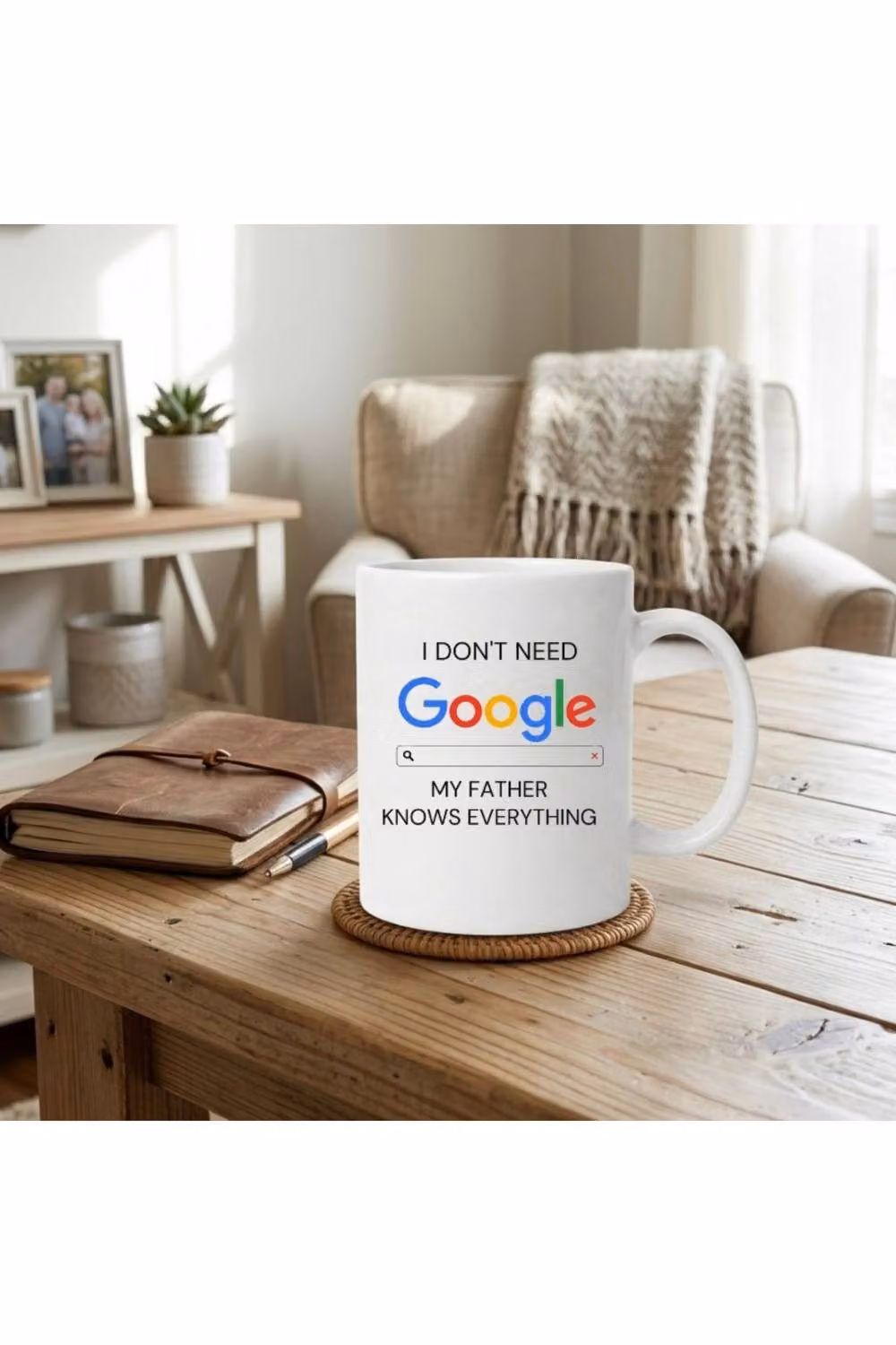Dyzi Dad Knows Everything Ceramic Mug in White – 3