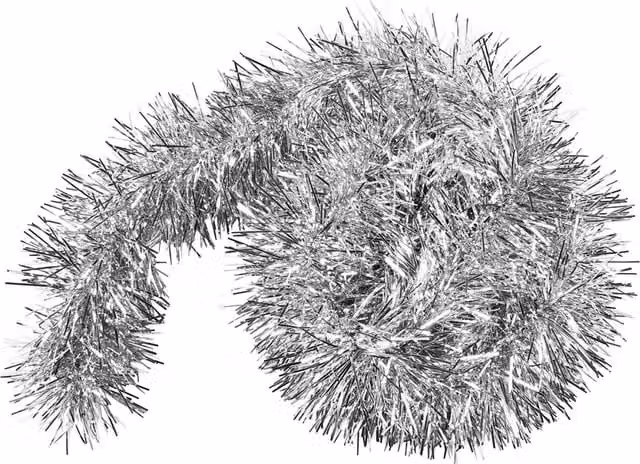 Shatchi Luxury Deluxe Chunky Christmas Tinsel Garland in Silver, 1.8m