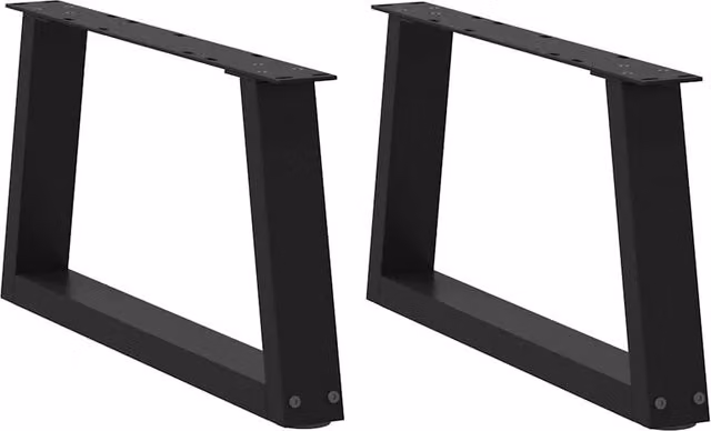 Berkfield Home V-Shape Dining Table Legs, 2 Pieces, Black Steel, Height: 60 cm
