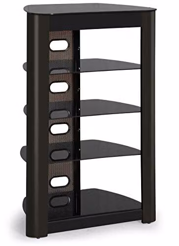 Centurion Supports Zinnia 5-Shelf Gloss Black Multimedia AV Rack with Glass Shelves W/D/H: 102 x 49 x 68 cm – 8