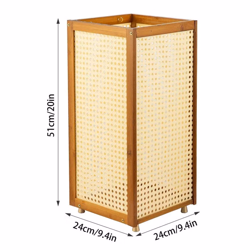 PAWNORA Bamboo Umbrella Holder with Waterproof Storage Tray and Lid in Brown – 2