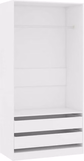 Berkfield Home White Wardrobe with Doors and Drawers, W/D/H: 100 x 50 x 200 cm