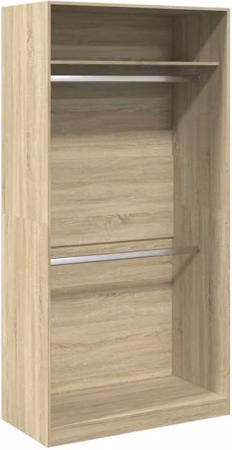 Berkfield Home Sonoma Oak Wardrobe in Beige, W/D/H: 100 x 50 x 200 cm