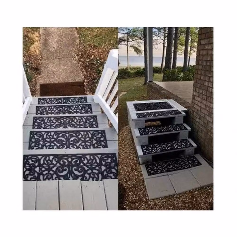 FLAVORA Pack of 20 Non-Slip Black Rubber Stair Step Treads, W: 52 cm x D: 1000 cm – 1