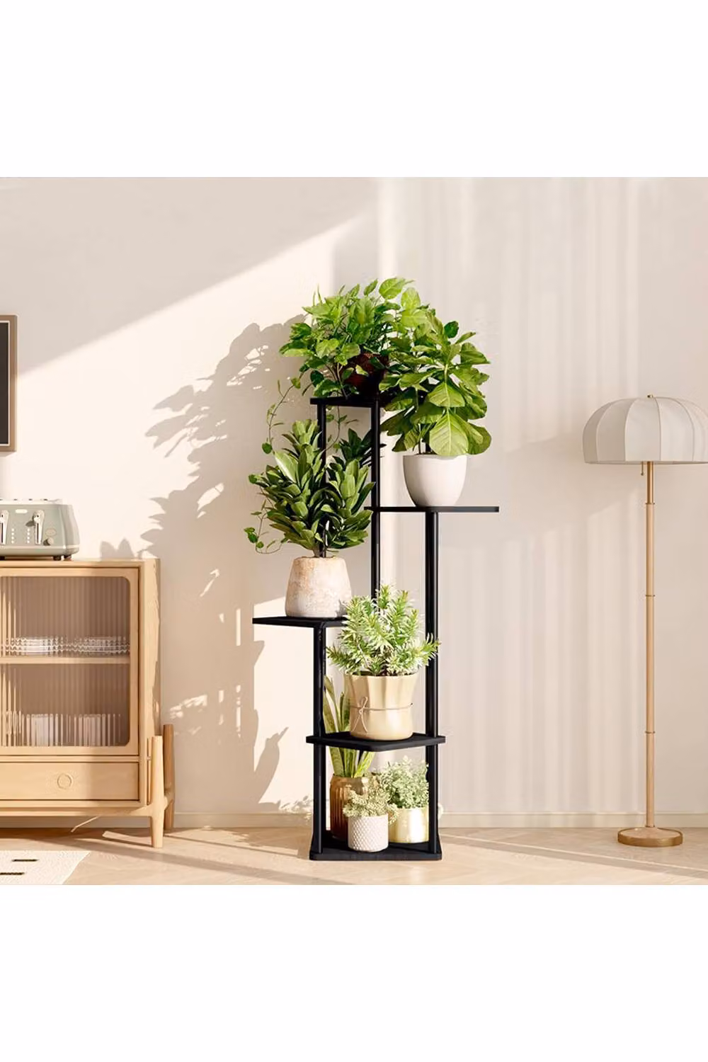Garden Sanctuary 5-Tier Black Plant Display Stand W/D/H: 39.0 x 30.0 x 95.0 cm – 2