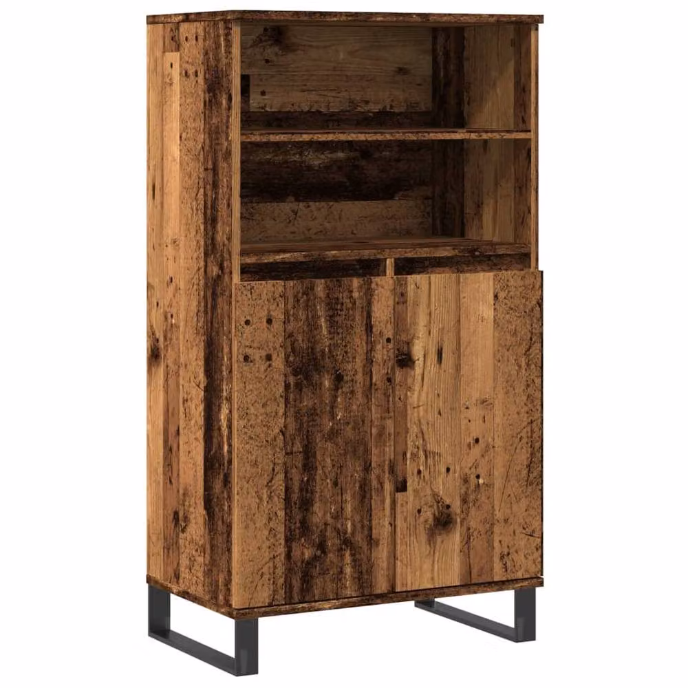 Berkfield Home Old Wood Highboard in Brown, W/D/H: 60 x 36 x 110 cm – 3