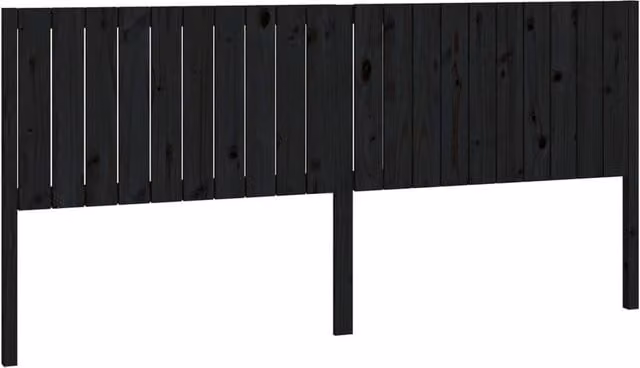 Berkfield Home Black Solid Pine Wood Bed Headboard, W: 205.5 cm, D: 4 cm, H: 100 cm – 1