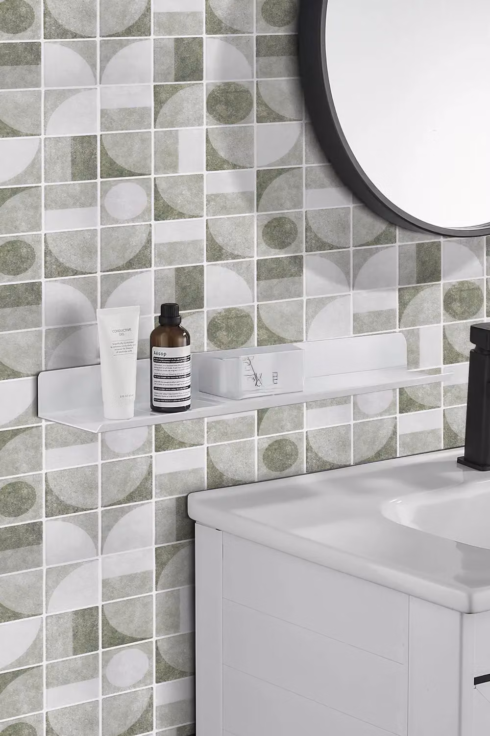 Living and Home 10 Pcs Self-adhesive 3D Geometric Pattern Square Wall Tile Stickers in Beige – 2