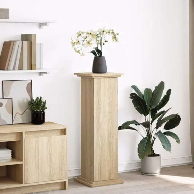 Berkfield Home Display Stand with Storage in Sonoma Oak, Brown, W/D/H: 31 x 30 x 90 cm