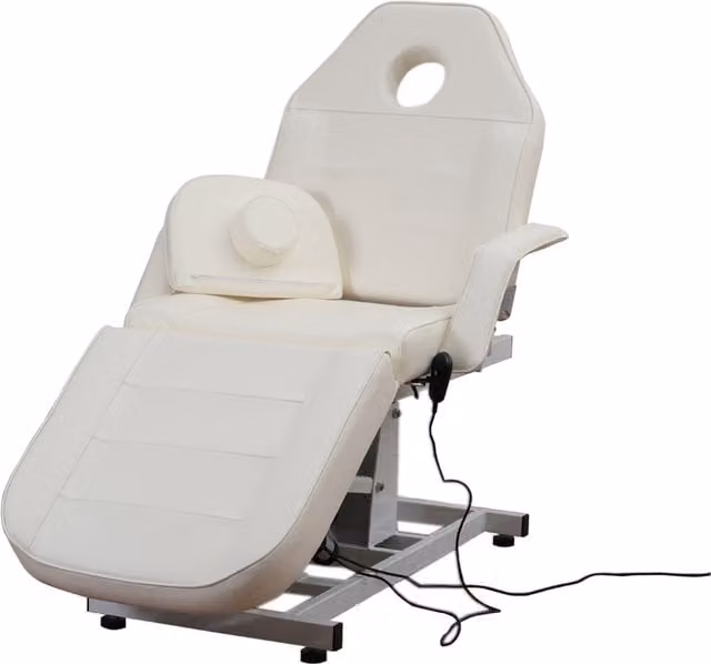 Lifeideas Beauty Salon Bed with Motorised Height Control in Beige Faux Leather