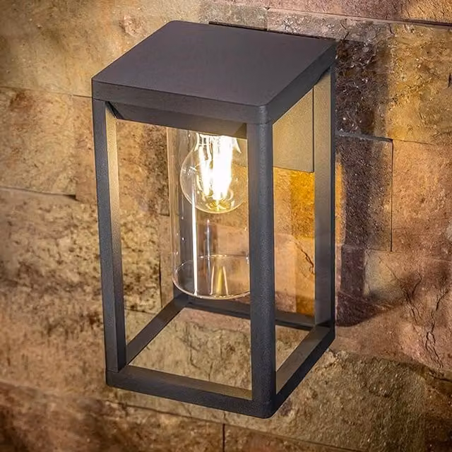 CGC Lighting Maddison E27 Outdoor Wall Lantern in Anthracite Grey with Transparent Diffuser, IP54 Rated