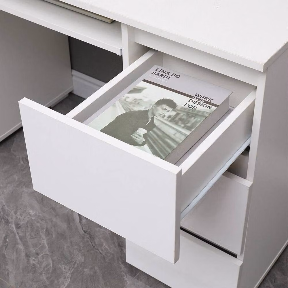 FORGEVIO White High Gloss Modern Dressing Table and Vanity Makeup Station – 3