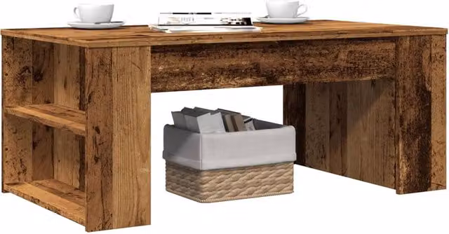 Berkfield Home Rustic Old Wood Coffee Table in Brown, W/D/H: 102 x 55 x 42 cm