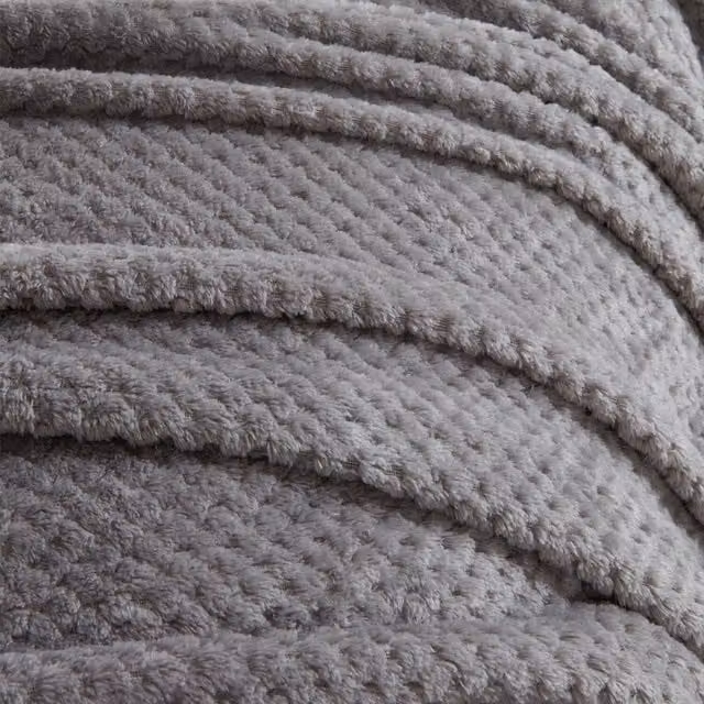 Dreamscene Waffle Honeycomb Mink Throw in Anthracite Grey, Width: 240 cm