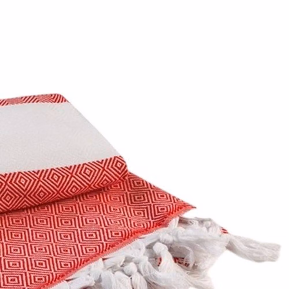 ARTG Hamamzz Marmaris Deluxe Red Striped Cotton Towel, W/D/H: 180 x 430 x 1 cm – 2