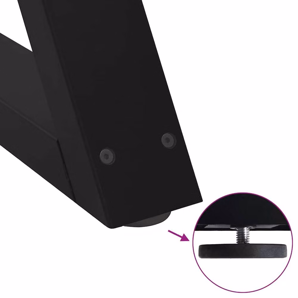 Berkfield Home Modern Dining Table Legs, 2 Pieces, Black Steel, H: 72-73.3 cm x W: 90 cm – 6