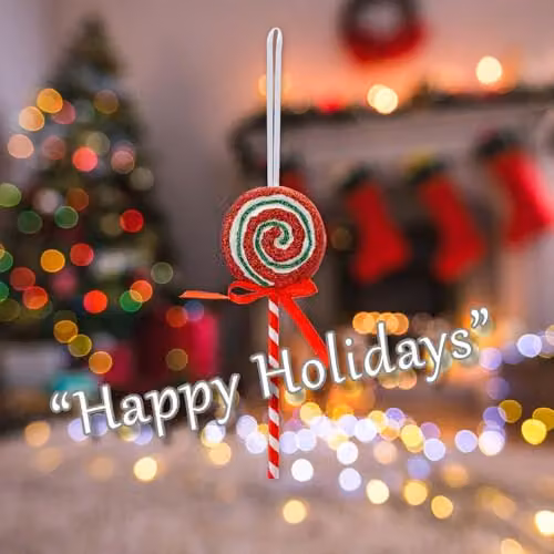 VFM e-Store Christmas Decoration Mini Candy Cane Lollipops, Red and White Striped Hanging Ornaments, Height: 24.5 cm – 4