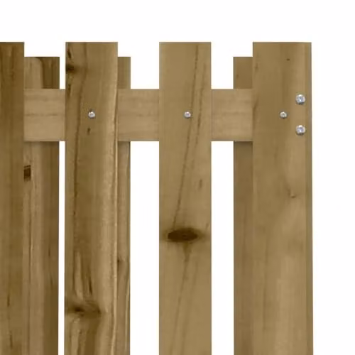 vidaXL Brown Impregnated Pine Wood Garden Planter with Fence Design, W/D/H: 70 x 70 x 70 cm – 4