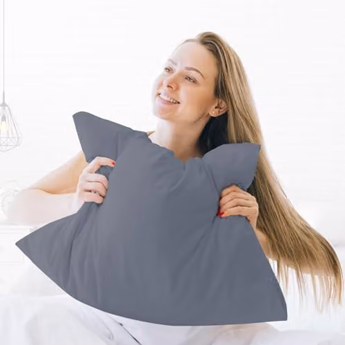 Pamposh Pack of 2 Grey Microfibre Pillow Cases with Envelope Closure – 2