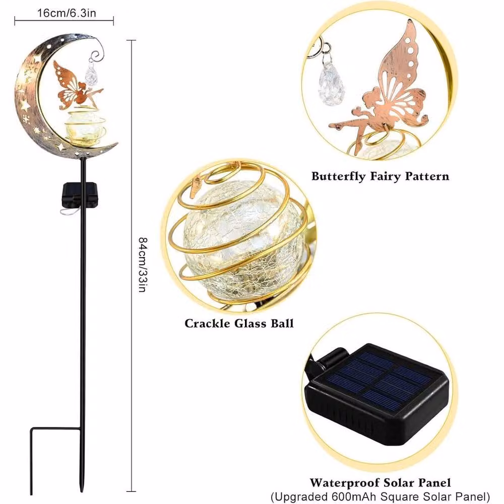 NESTLUNE 3-Piece Fairy Garden LED Solar Lights in Bronze – 2