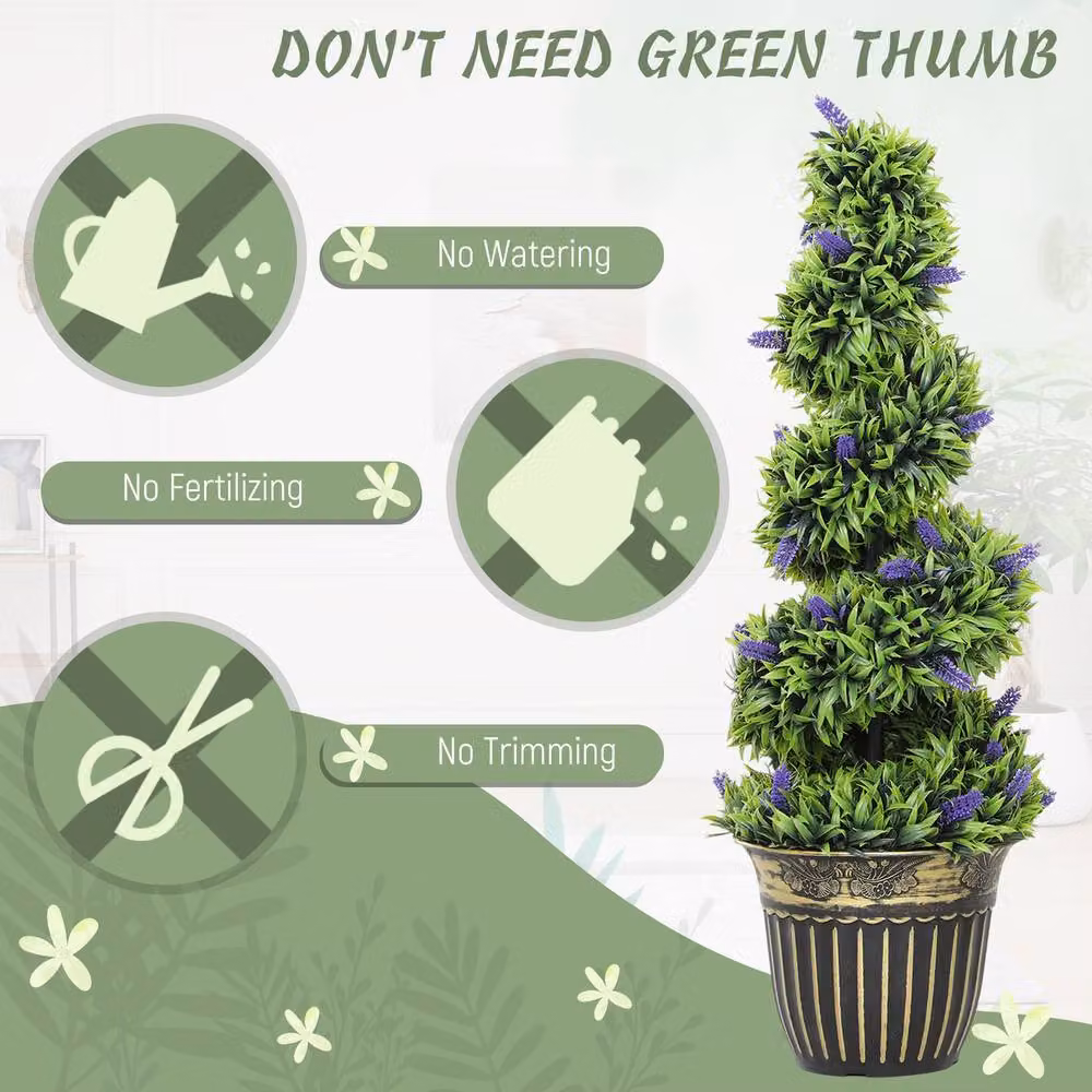 STILVORA Set of 2 Green Artificial Potted Plants, Height: 90 cm – 8