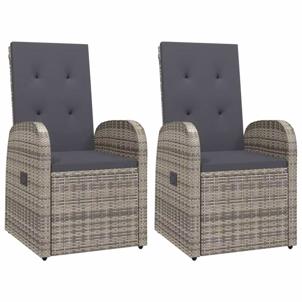 Berkfield Home 3 Piece Garden Dining Set in Grey Poly Rattan and Solid Acacia Wood – 3