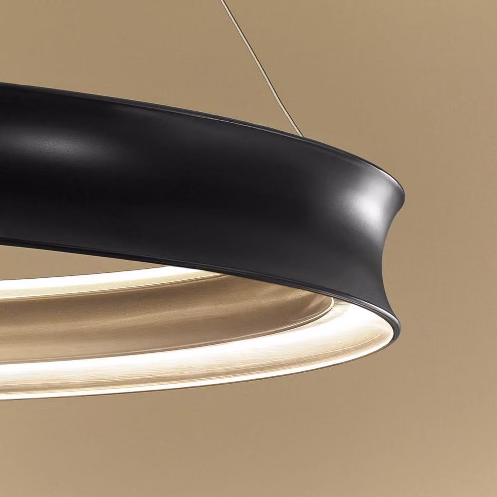 Kichler Larousse Integrated LED Suspended Ring Pendant Light in Black and Gold/Brass – 3