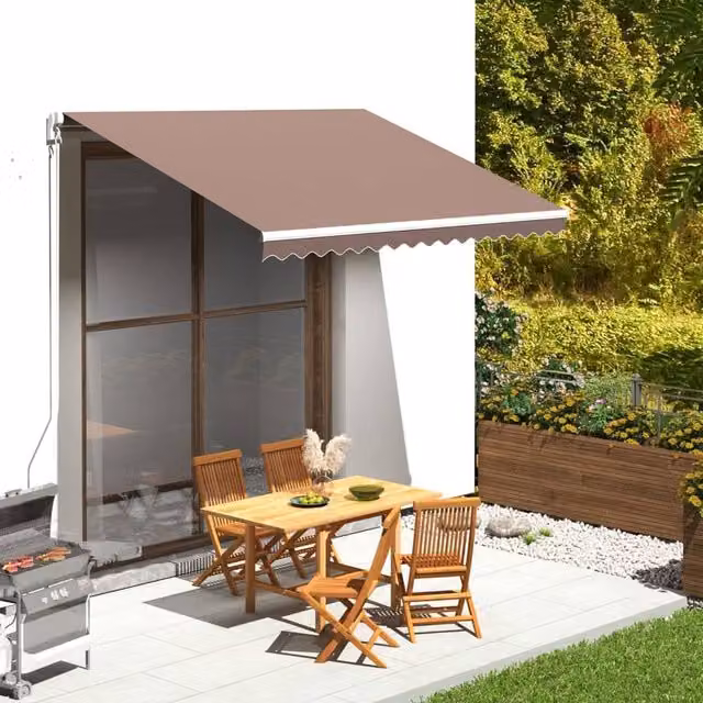 Berkfield Home Replacement Awning Fabric in Brown, Polyester, W: 3.5 m, D: 2.5 m – 1