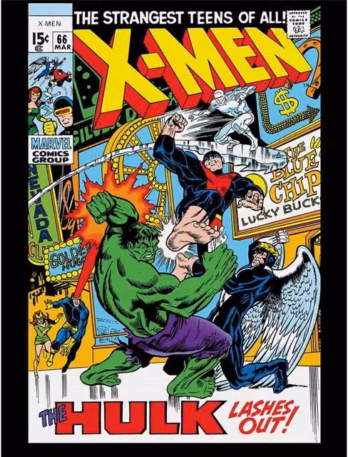 X-Men The Hulk Lashes Out Multicolour Canvas Print
