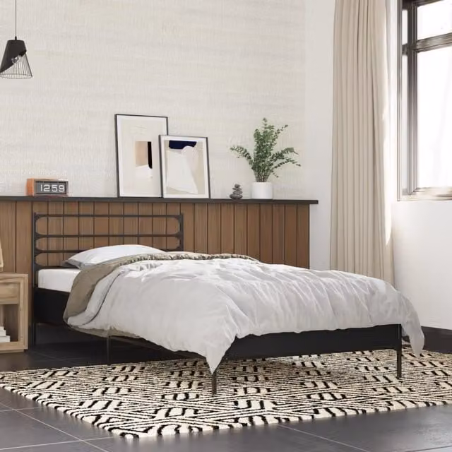 Berkfield Home Modern Black Bed Frame W/D/H: 90 x 200 cm