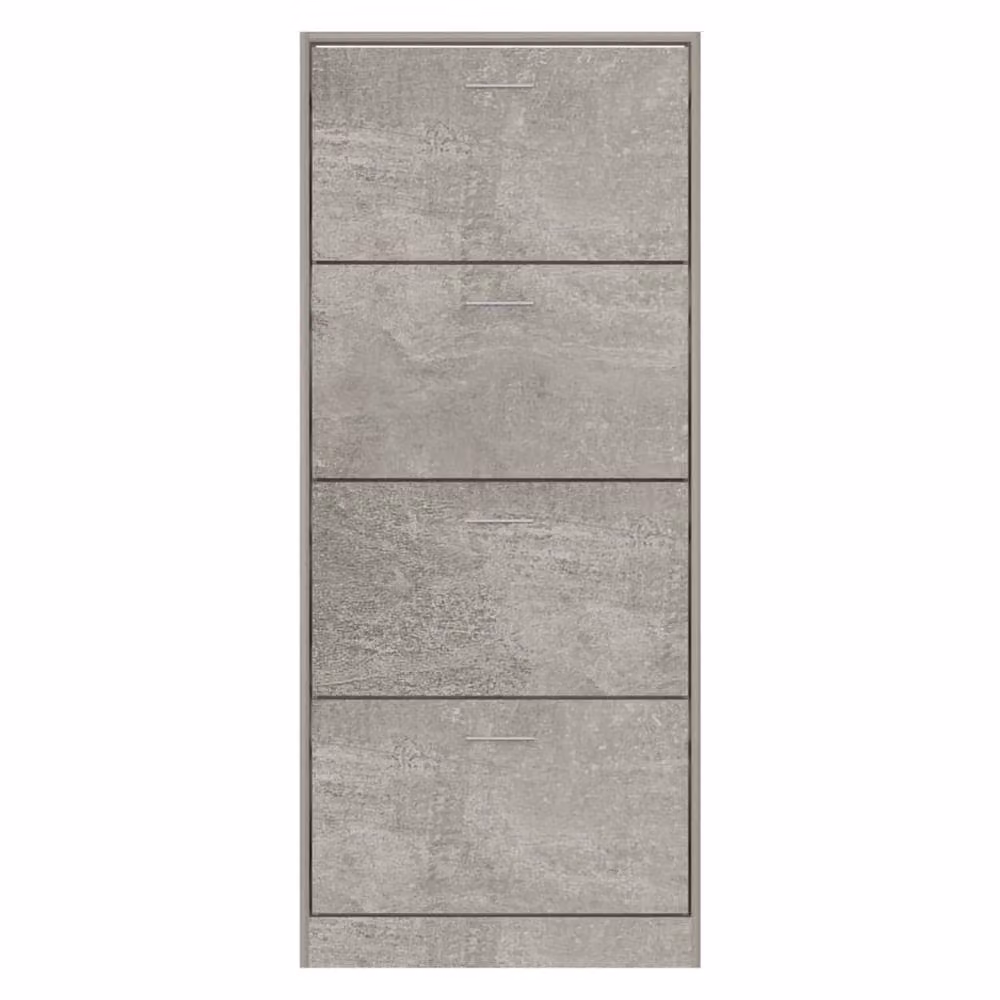 Berkfield Home Modern Shoe Cabinet in Concrete Grey, W: 63 cm, D: 24 cm, H: 147 cm – 2