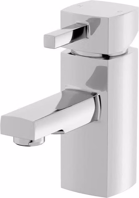 KORVIXA Modern Single Lever Bathroom Mono Basin Mixer Tap in Silver Chrome