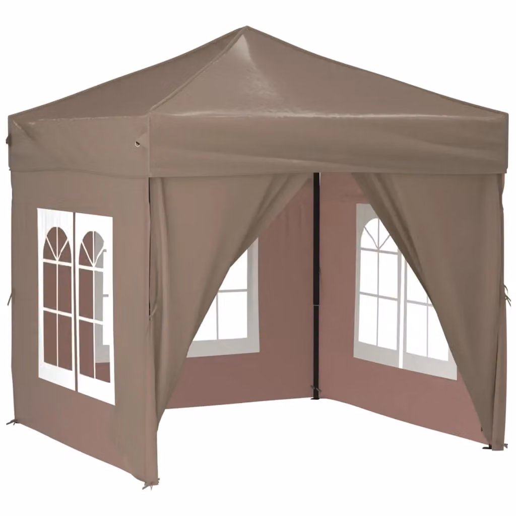 Berkfield Home Folding Party Tent with Sidewalls and Windows, Beige, W: 2 m x D: 2 m x H: 2 m – 2