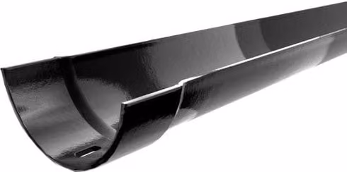 Hargreaves Premier Cast Iron Half Round Gutter, Black, W: 11.5 cm, L: 182.9 cm