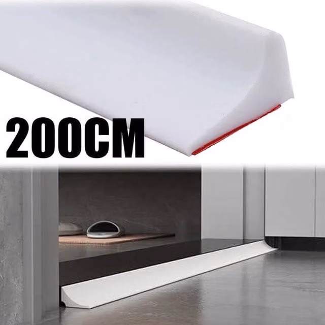 FLAVORA White Self-Adhesive Waterproof Shower Door Threshold Strip Seal, Width: 180 cm, Height: 180 cm