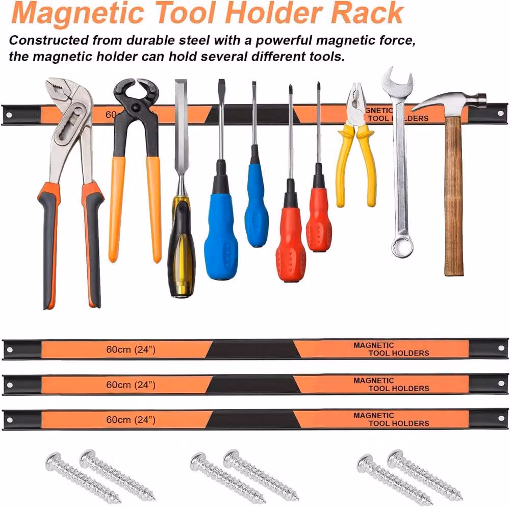ATEK 6-Piece Magnetic Tool Holder Set with Removable Dividers, Orange, W: 60 cm – 4